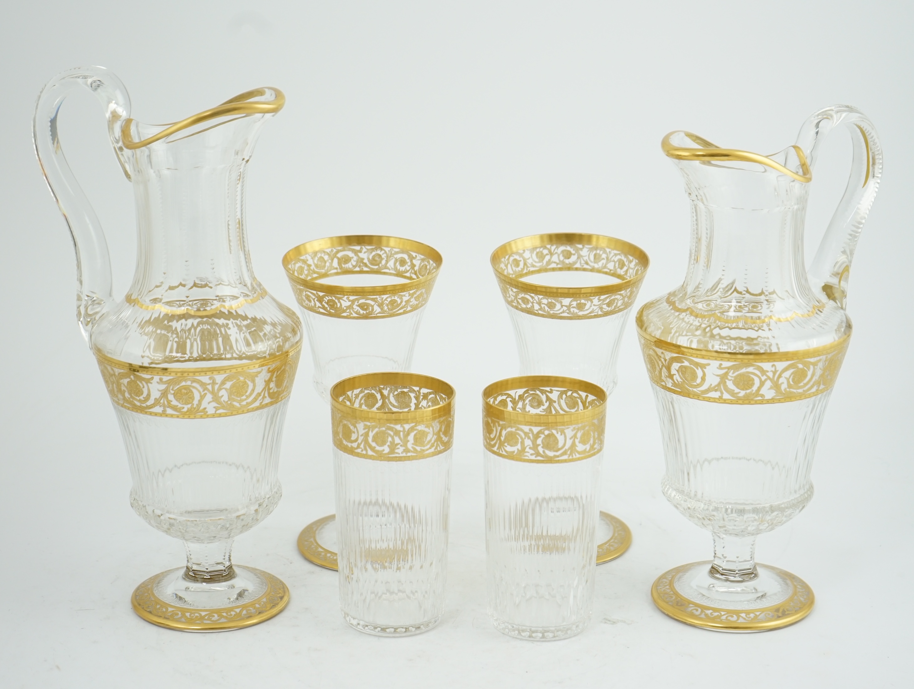 A suite of St Louis 'thistle' pattern drinking glassware